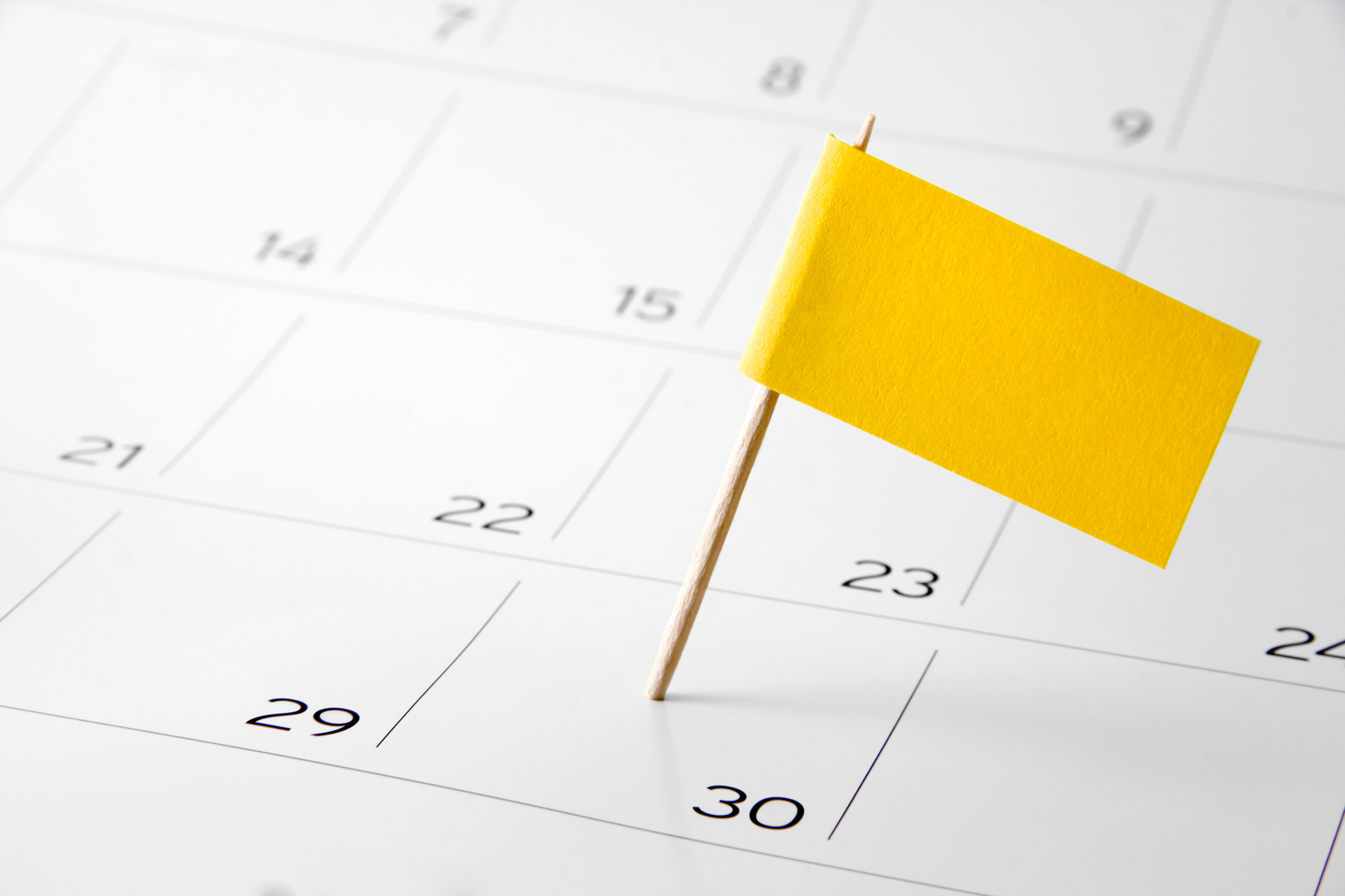 Flag the event day or deadline on calendar 2016 calendar leading up to important date