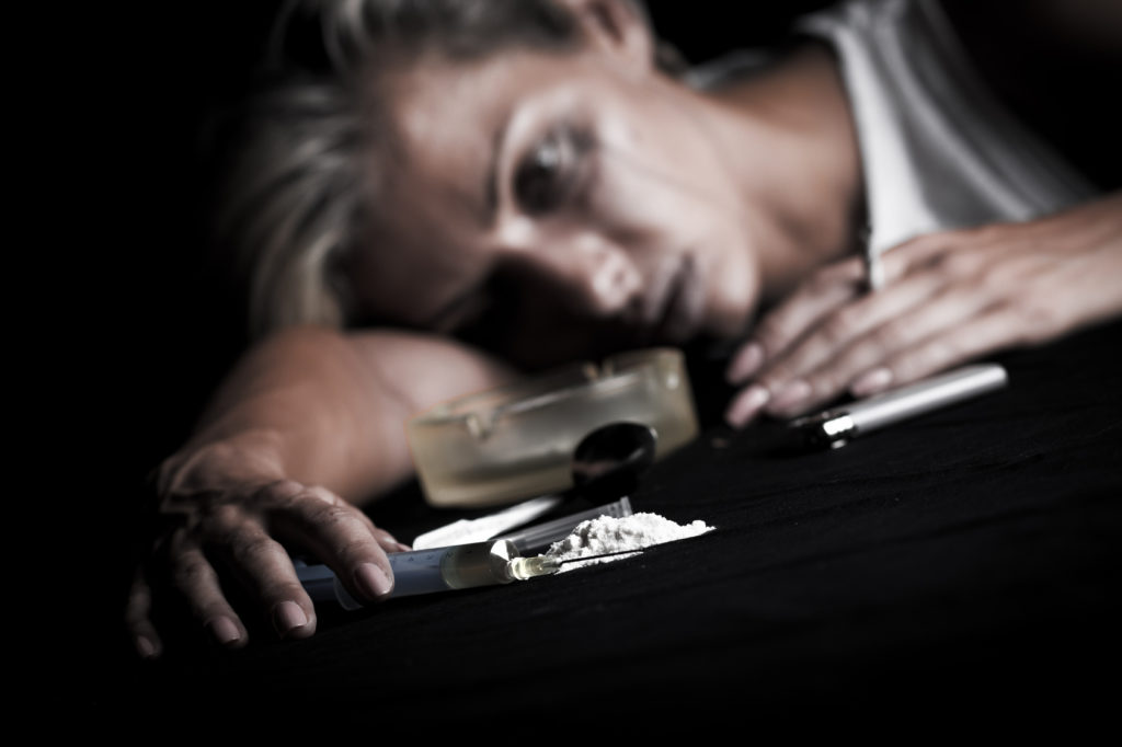 A woman is numb from cocaine use