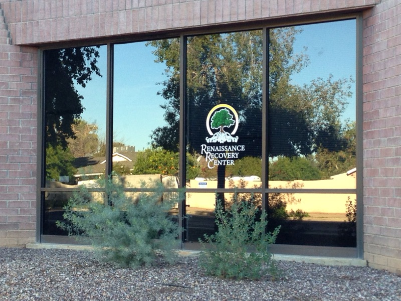 Renaissance Recovery Center Logo on a Window - Renaissance Recovery Center in Gilbert, Arizona