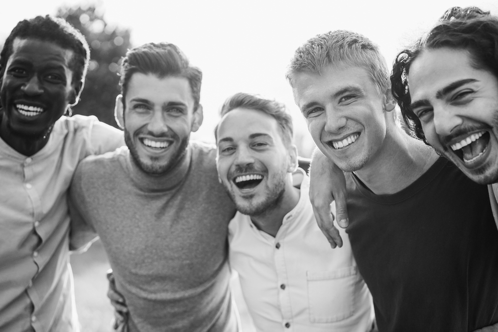 Multiracial,Male,Friends,Having,Fun,Together,Outdoor,-,Focus,On